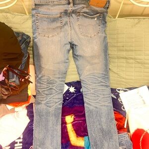 Express Light Blue Straight Leg Jeans